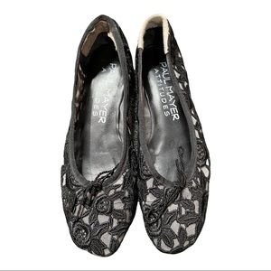 Paul Mayer black lace ballet flats size 6.5